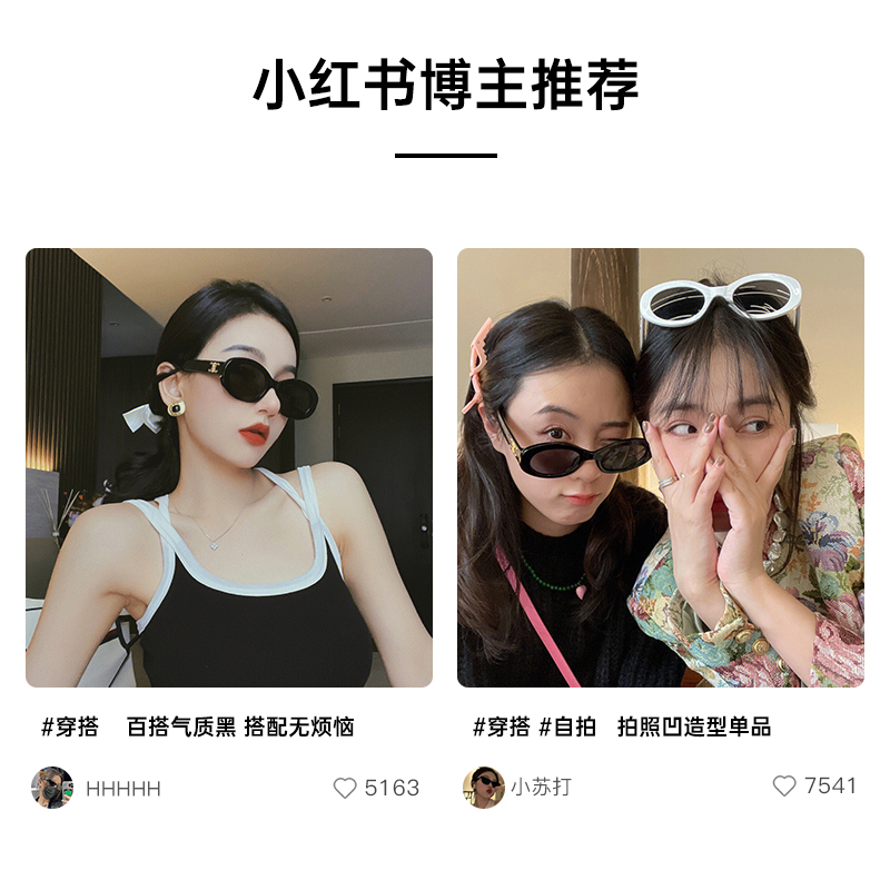 欧美复古凯旋门墨镜女高级感大脸显瘦防紫外线2024椭圆太阳眼镜-图3