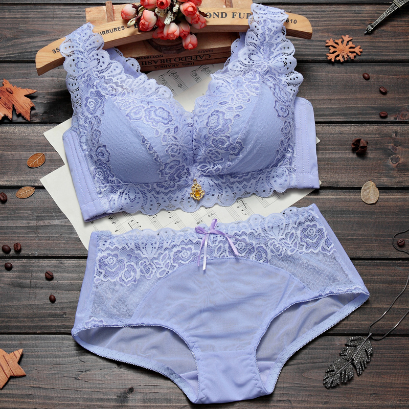 内衣套装夏小胸聚拢收副乳少女文胸 映缇文胸