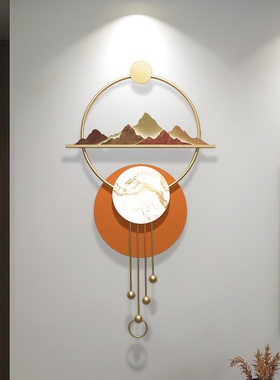 飞鸟集客厅格栅现代轻奢山水挂件