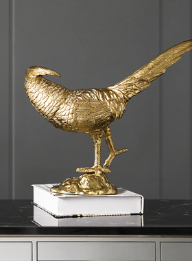 轻奢风黄铜动物艺术品桌面装饰