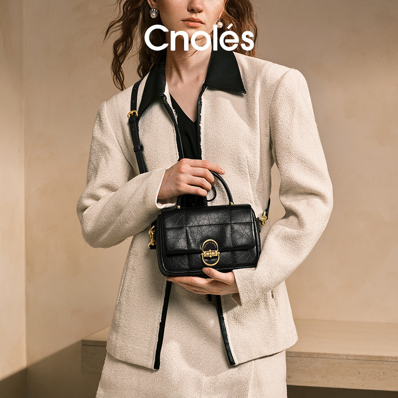Cnoles蔻一象印菱格链条包包女2025新款单肩斜挎包女高级感手提包,淘宝优惠券,粉丝福利购,淘宝优惠卷