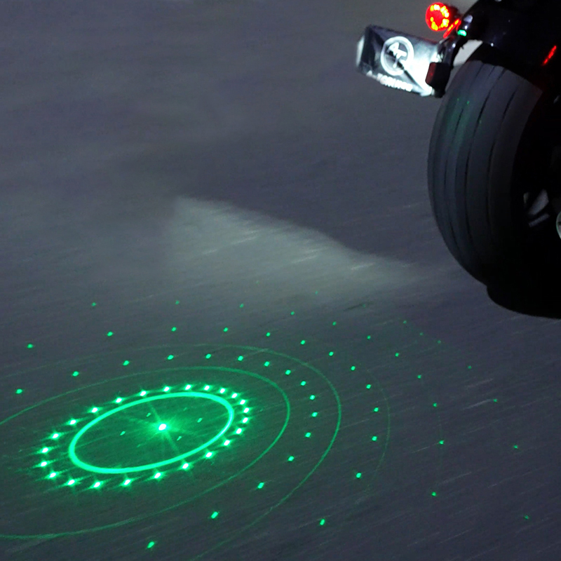 摩托车投影氛围灯激光警示电动踏板车防追尾灯爆闪迎宾灯改装饰件 - 图3
