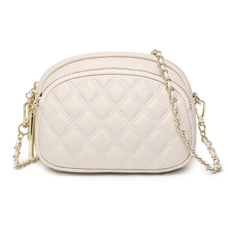 真皮包包2023新款夏季菱格斜挎包 七黛蒂兰雅女士包袋