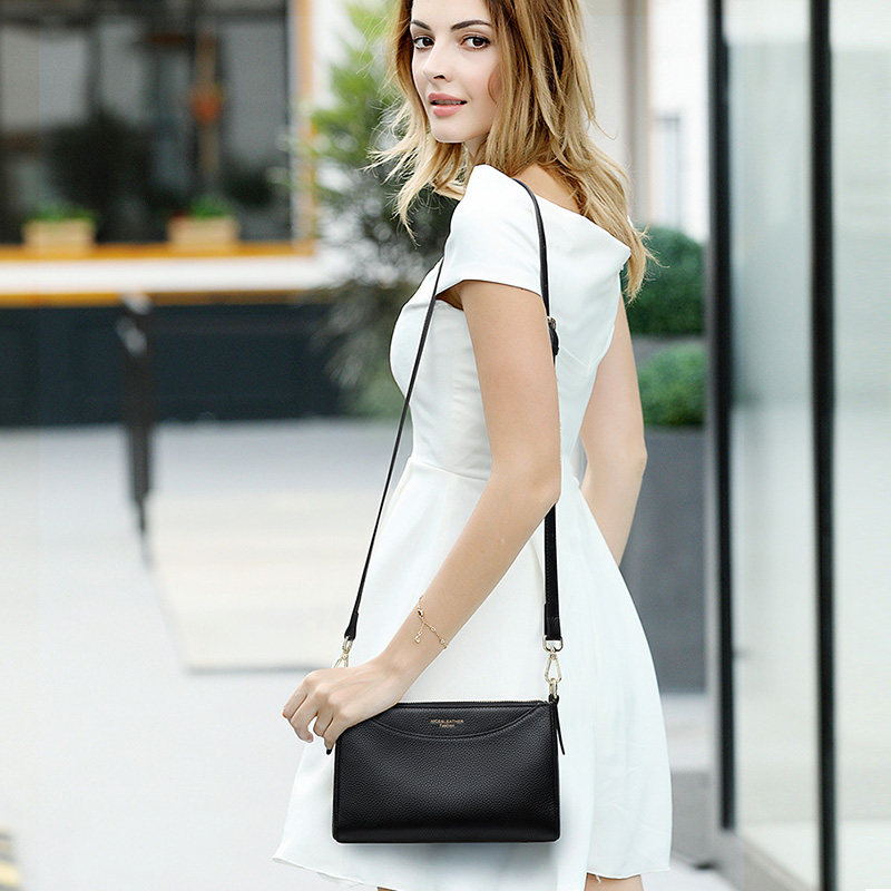 女2023新款大容量中年软皮斜挎包 七黛蒂兰雅女士包袋