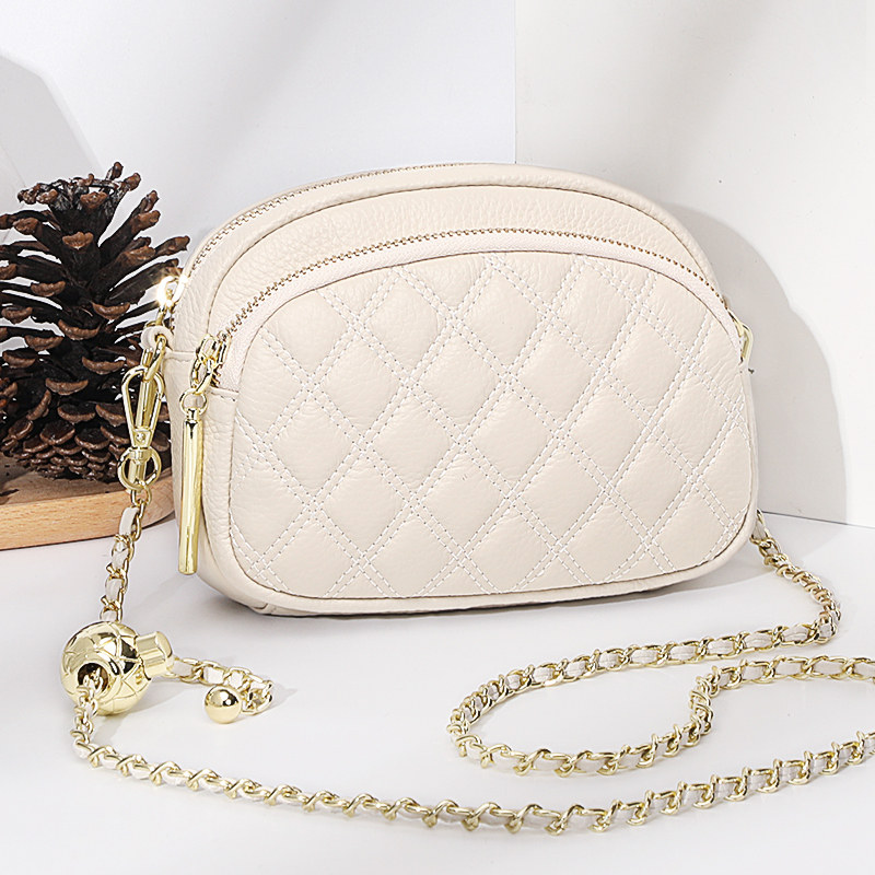 真皮包包2023新款夏季菱格斜挎包 七黛蒂兰雅女士包袋