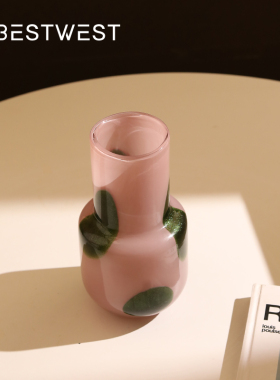 花瓶中古玻璃摆件芬顿复古创意水培小花器餐桌精致客厅插花装饰品