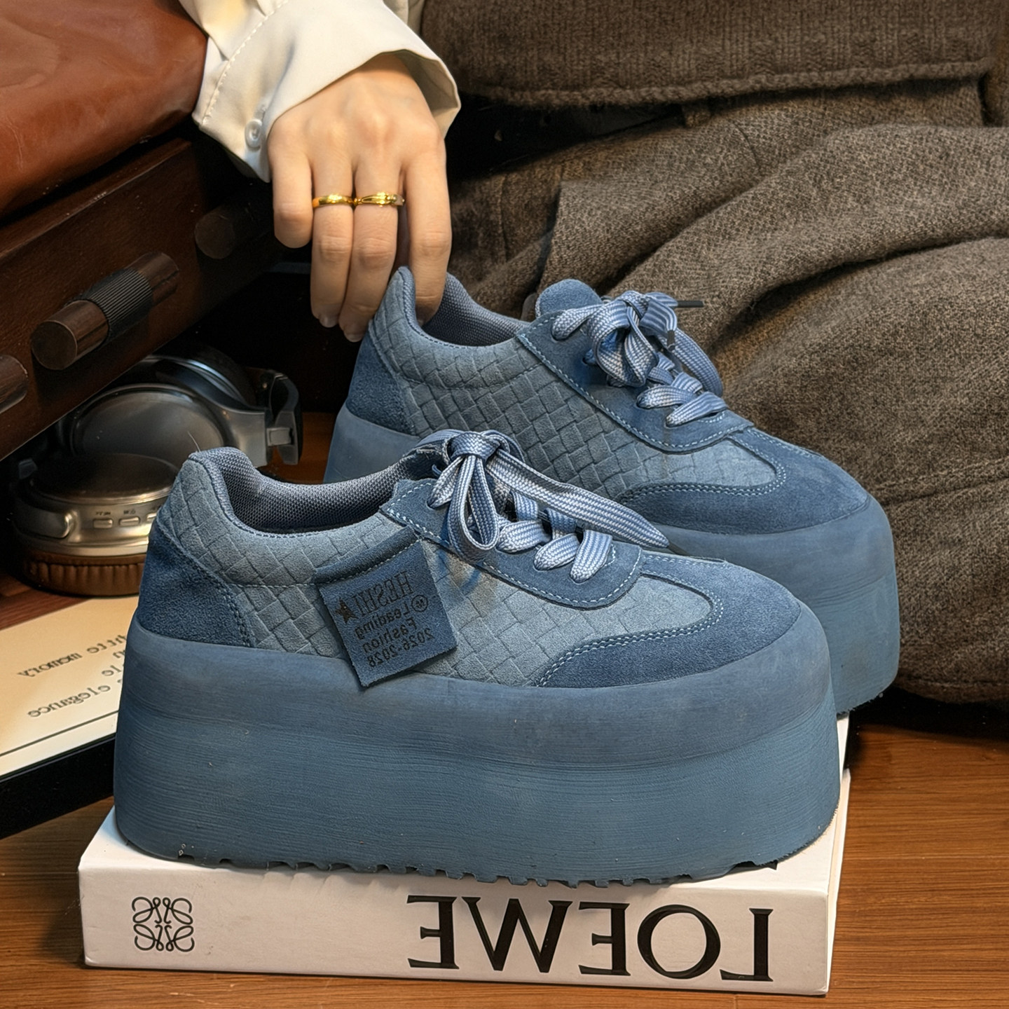 复古真皮做旧松糕厚底德训鞋女面包鞋百搭小个子增高休闲板鞋单鞋,淘宝优惠券,粉丝福利购,淘宝优惠卷