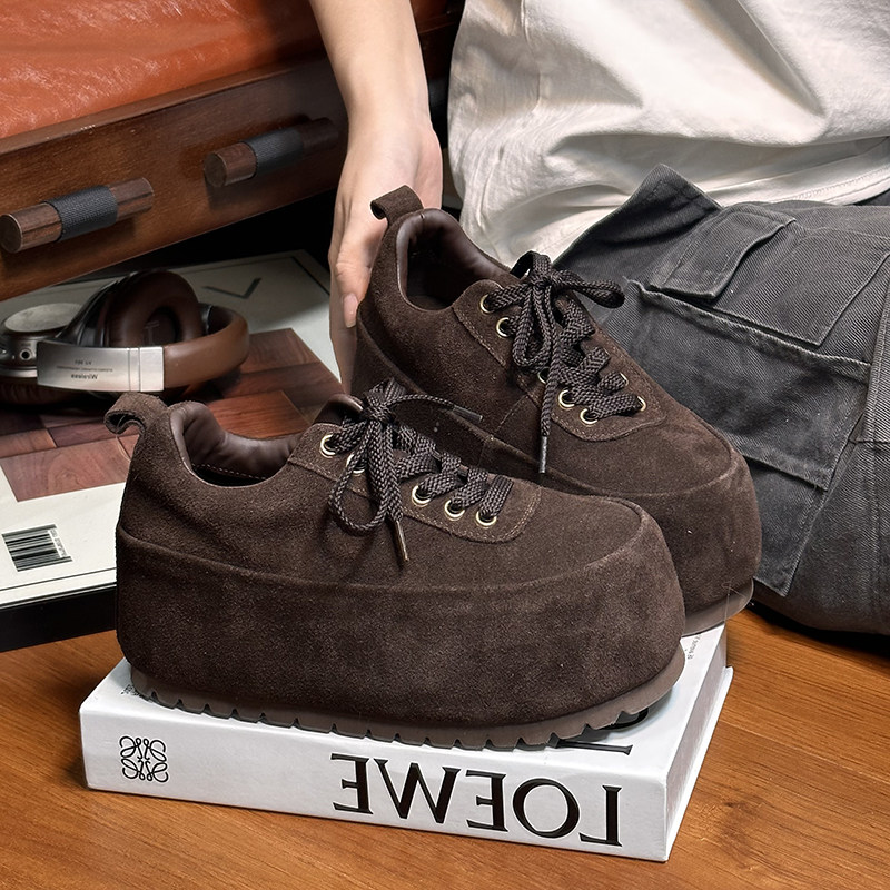 复古真皮丑萌大头勃肯鞋女厚底松糕小个子内增高休闲面包鞋乐福鞋,淘宝优惠券,粉丝福利购,淘宝优惠卷