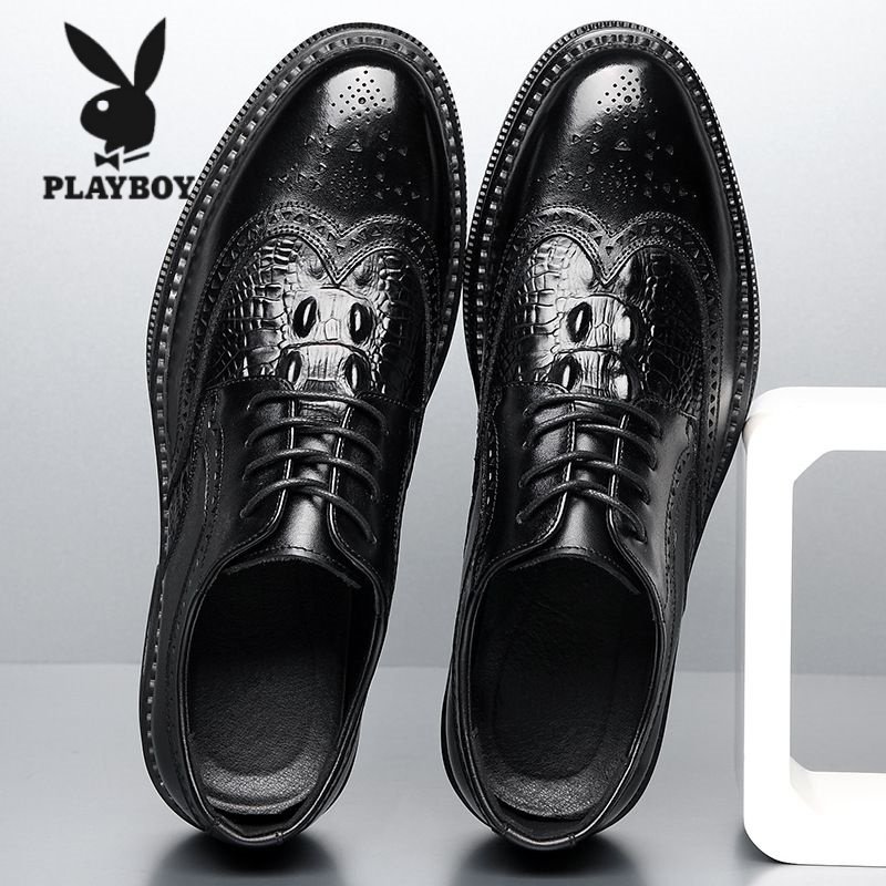 花花公子商务正装休闲皮鞋布洛克英伦真皮男鞋子新郎结婚鞋男,淘宝优惠券,粉丝福利购,淘宝优惠卷