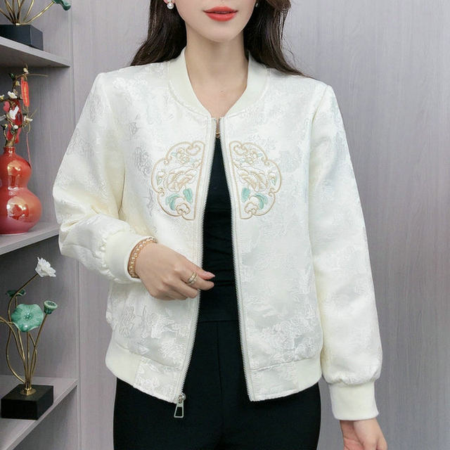 New Chinese style national style embroidered baseball jacket for small men