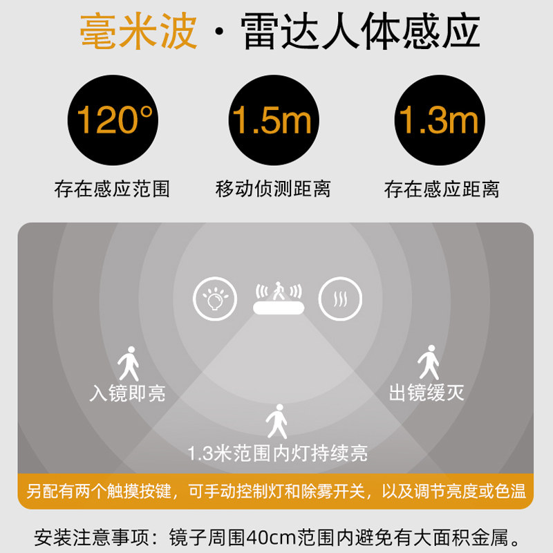 欧普灯带智能试衣镜led更衣镜壁挂贴墙全身镜椭圆穿衣镜装饰镜子_虎窝淘