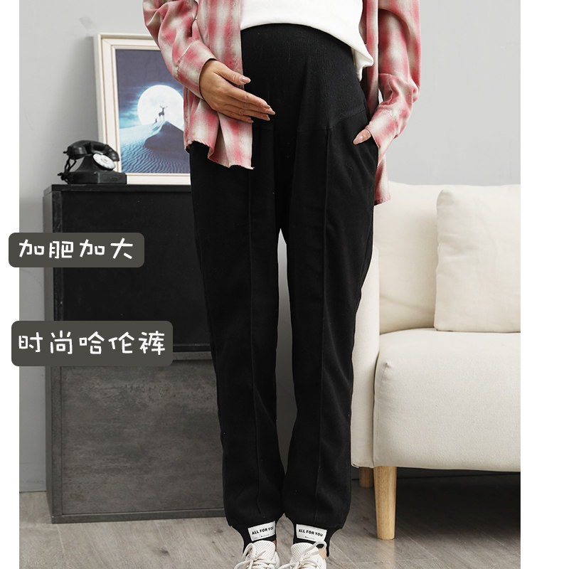 加大码孕妇子春秋冬季薄绒打底裤 恋酷桥孕妇打底裤