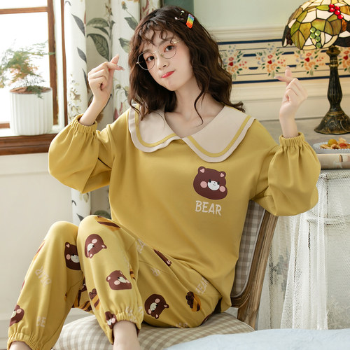 睡衣女士春秋纯棉长袖网红2026年新款秋冬季可外穿夏天家居服套装 - 图1