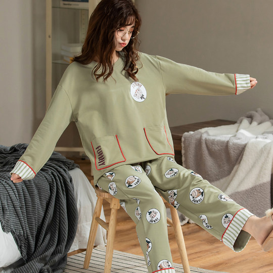 睡衣女士春秋款纯棉长袖秋冬季夏款韩版2025年新款学生家居服套装