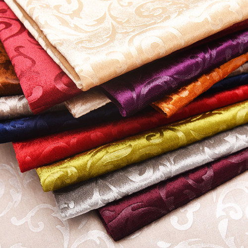 新款沙发布料加厚金丝绒大花多色软包背景抱枕面料手工DIY布料 - 图1