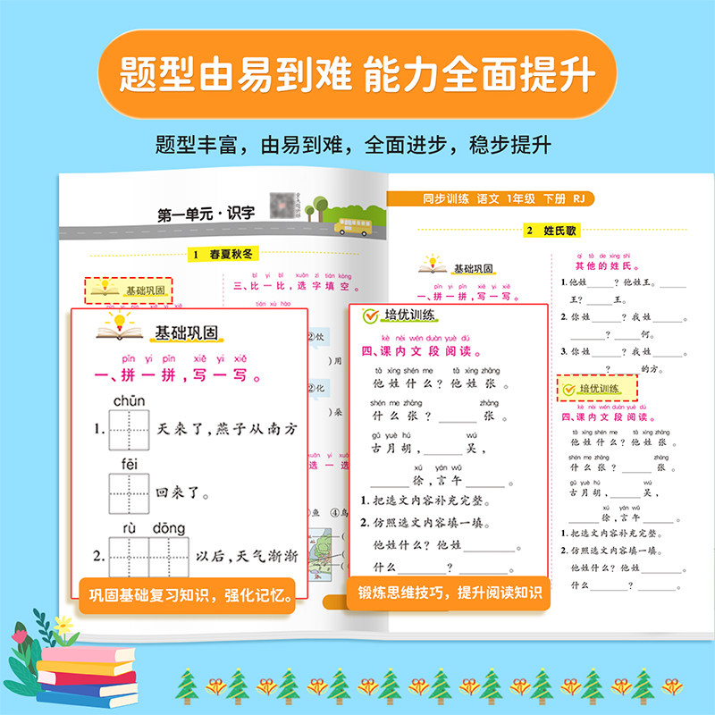 2026秋小学同步训练一年级二年级三四五六年级下册上册同步练习册语文数学英语全套人教版课本教材下/上学期专项练习题一课一练