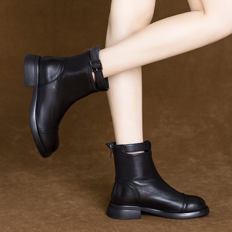 2025年新款软底软皮马丁靴英伦风平底短靴真皮鞋春秋季单靴女靴子,淘宝优惠券,粉丝福利购,淘宝优惠卷