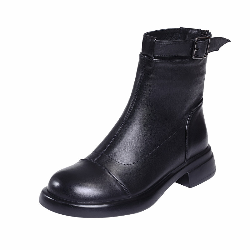 2025年新款软底软皮马丁靴英伦风平底短靴真皮鞋春秋季单靴女靴子,淘宝优惠券,粉丝福利购,淘宝优惠卷