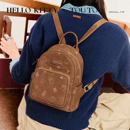 TOUTOUhellokitty凯蒂猫大容量双肩包哈喽kt通勤小背包可爱书包女 - 图1