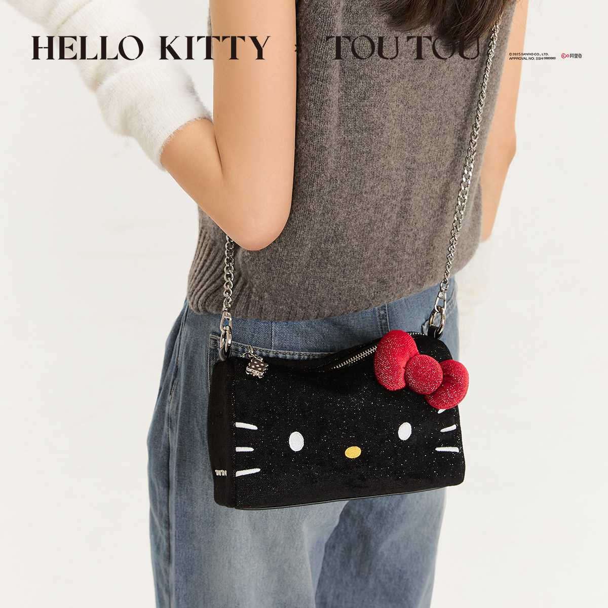 TOUTOUhellokitty凯蒂猫哈喽kt腋下包大容量链条单肩斜挎包礼物女,淘宝优惠券,粉丝福利购,淘宝优惠卷