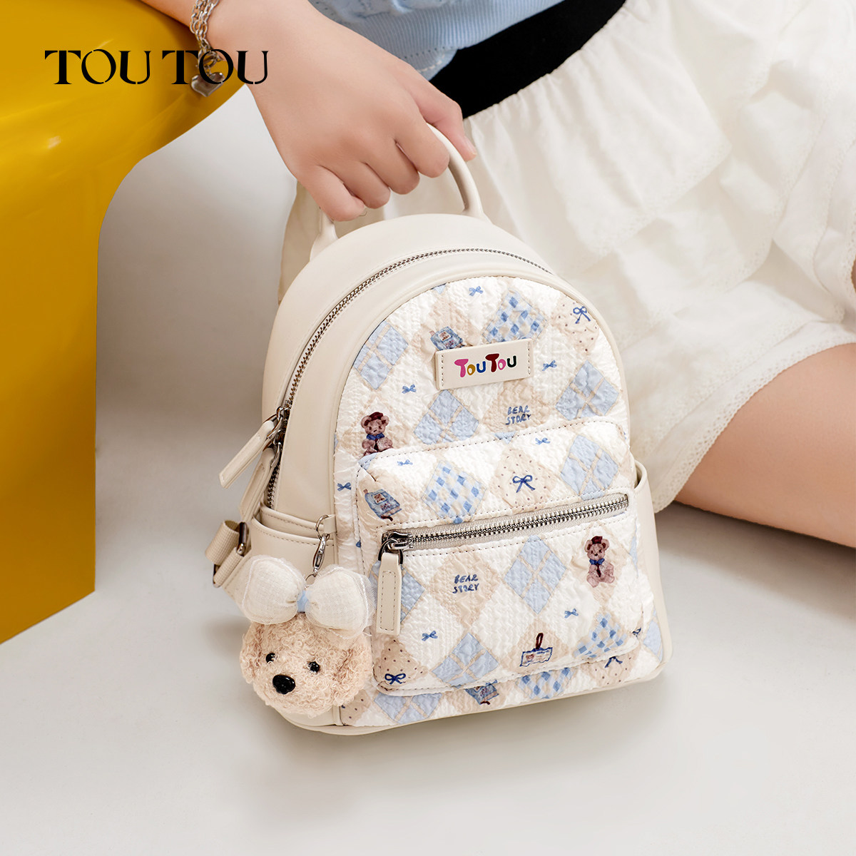 新年礼物TOUTOU可爱双肩包女高颜值质感背包夏季旅游轻便通勤书包,淘宝优惠券,粉丝福利购,淘宝优惠卷