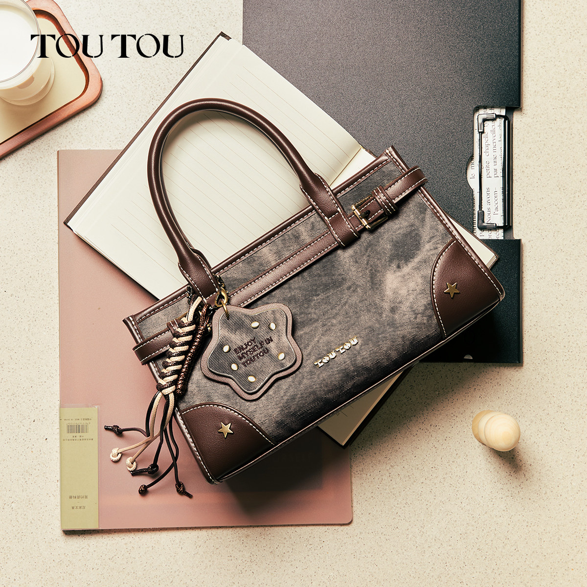 新年礼物TOUTOU星星凯莉包质感中古托特包通勤百搭手提单肩斜挎包,淘宝优惠券,粉丝福利购,淘宝优惠卷