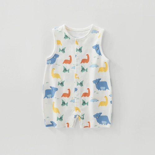 Детское летнее тонкое боди для новорожденных без рукавов для выхода на улицу для мальчиков, детская летняя одежда, в западном стиле