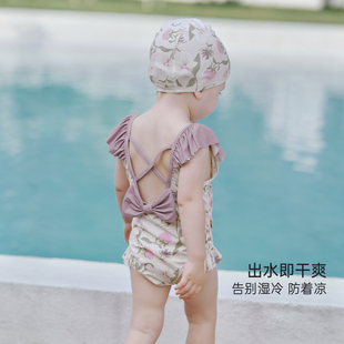 2026新款女童碎花连体泳衣