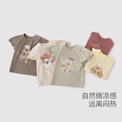 女童短袖t恤夏季衣服洋气童装婴儿上衣薄款儿童体恤一岁宝宝夏装