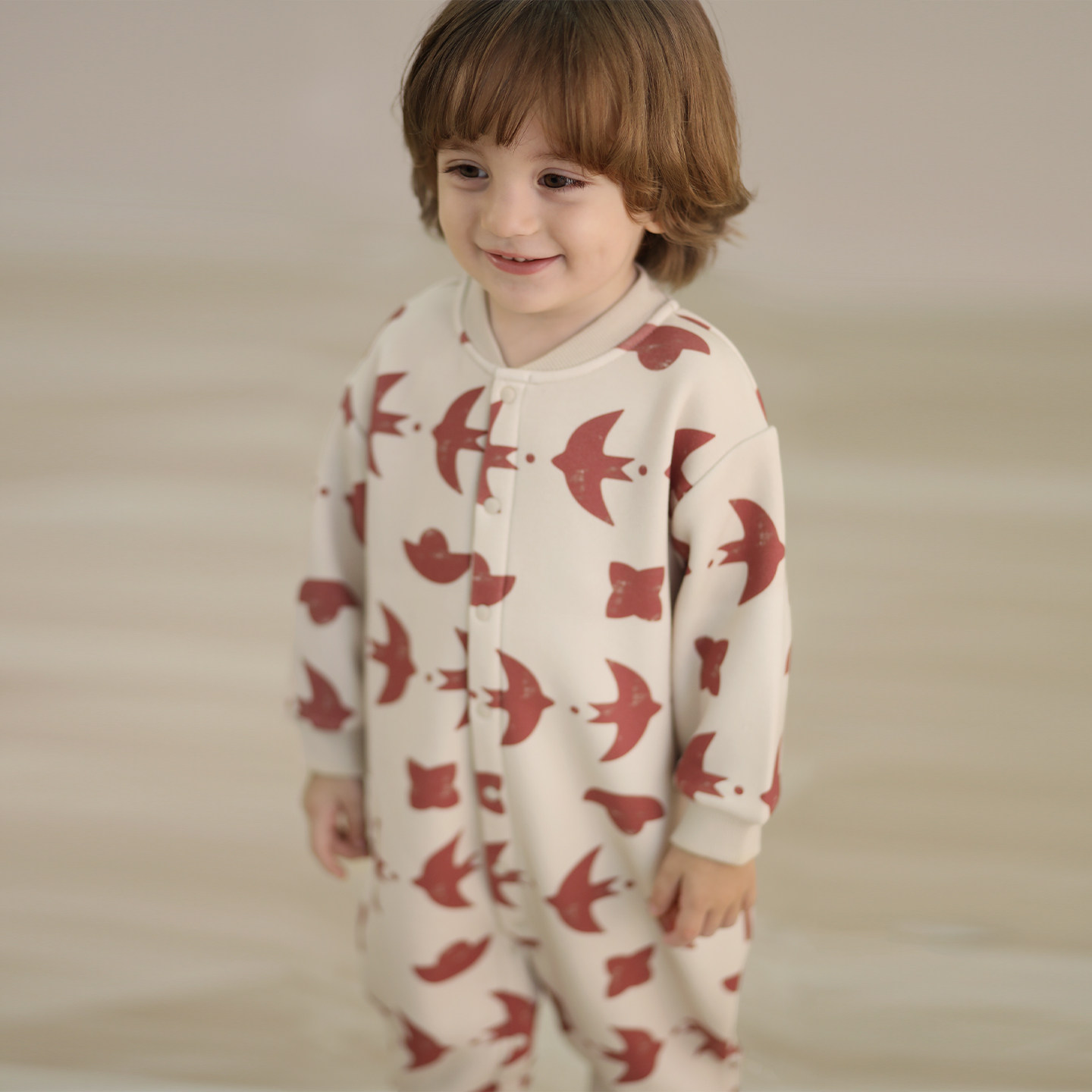 婴儿加绒卫衣中国风红色新年服秋冬加厚保暖卫衣连体哈衣宝宝冬装