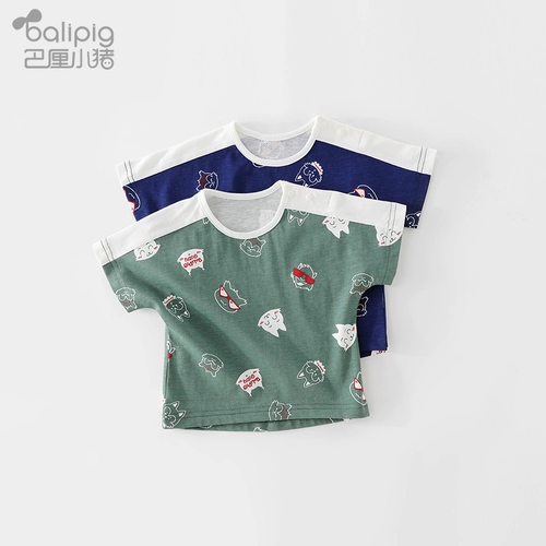 Летняя хлопковая футболка с коротким рукавом для мальчиков, тонкая детская летняя одежда, 2021 года