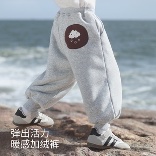 宝宝加绒裤子秋冬季儿童加厚保暖卫裤