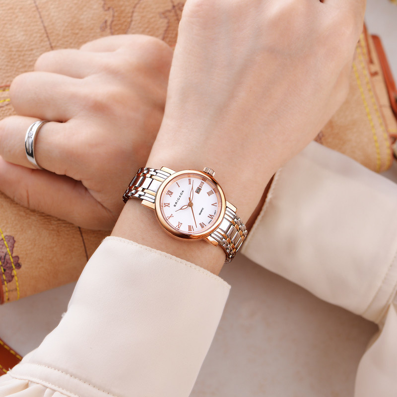 宝茄达正品小女士简约气质时尚女表 brigada国产腕表