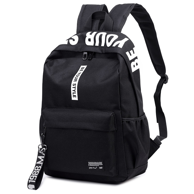 双肩包女大容量时尚潮流韩版校园青少年初中高中学生书包男黑背包 - 图0