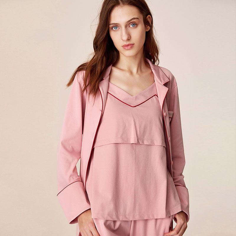 嫚熙秋冬哺乳月子服纯棉怀孕期睡衣 嫚熙家居服套装