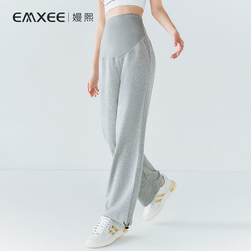 嫚熙孕婦休閑褲冬季裝加絨保暖運動純棉孕期孕婦褲秋冬寬松衛褲女_EMXEE嫚熙官方旗艦店_孕婦裝_孕產婦用品_營養