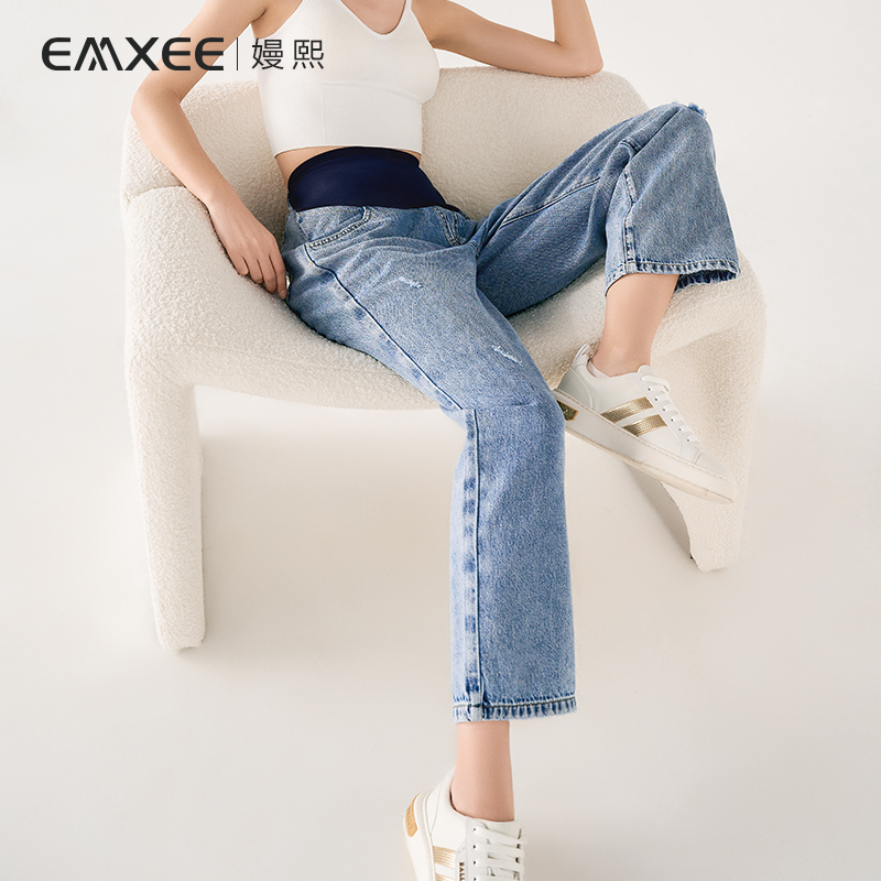 嫚熙孕妇秋冬外穿宽松休闲直筒裤子 EMXEE嫚熙孕妇直筒裤