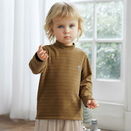 嫚熙童装儿童长袖T恤秋冬季男女宝打底衫2025新款桑蚕丝保暖上衣