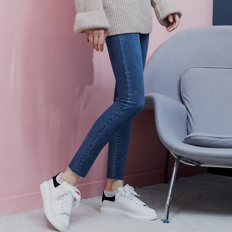 英国嫚熙孕妇铅笔破洞秋冬牛仔裤 嫚熙孕妇铅笔裤