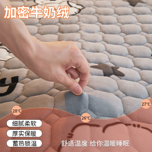 牛奶绒床垫软垫家用冬季加绒床褥垫子毛毯被褥子宿舍学生单人垫被-图0