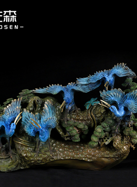 百鸟贺寿铜摆件玄关装饰品礼品