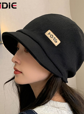 思蝶秋冬季女款短檐包头帽