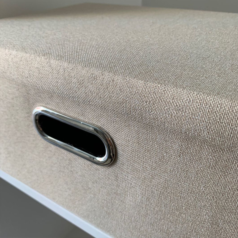 Foldable solid color fabric metal storage box book