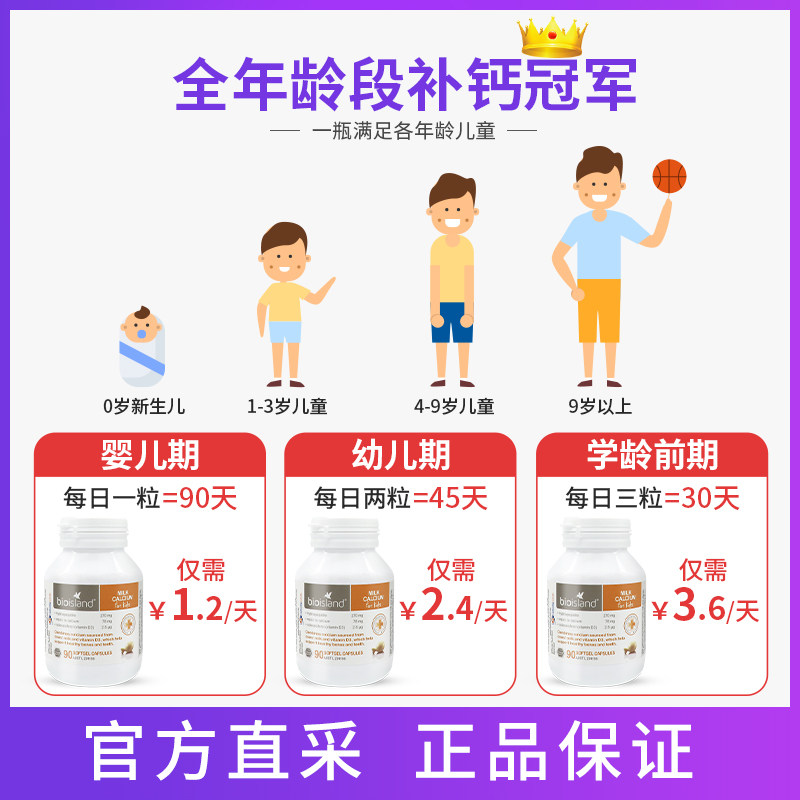 澳洲进口bio island婴幼儿液体胶囊 titita海外钙铁锌
