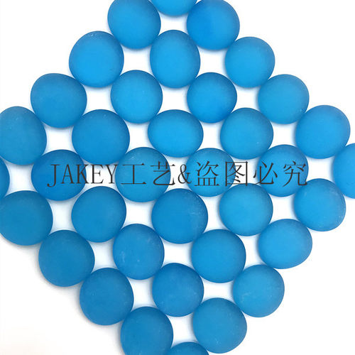 包邮五彩色磨沙玻璃扁珠鱼缸装饰造景 棋子手工DIY 收据 无票 - 图3