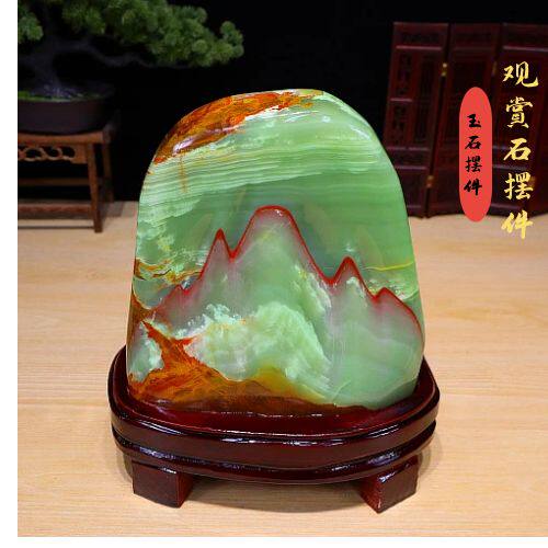包邮正品  精品阿富汗玉原石打磨石头 天然玉石  奇石摆件送底座 - 图3