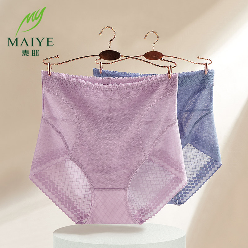 高腰女收腹收小肚子强力蕾丝内裤 麦耶内裤