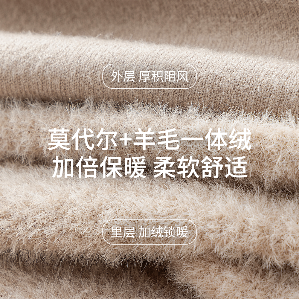 加绒加厚毛衣男针织衫冬季羊毛一体绒保暖打底衫纯色圆领毛衫内搭,淘宝优惠券,粉丝福利购,淘宝优惠卷