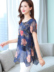 Áo thun nữ trung niên 2019 mới in hè ngắn tay voan dài đoạn lớn size áo rộng quần áo nữ - Áo sơ mi chiffon ren áo công sở nữ đẹp Áo sơ mi chiffon ren