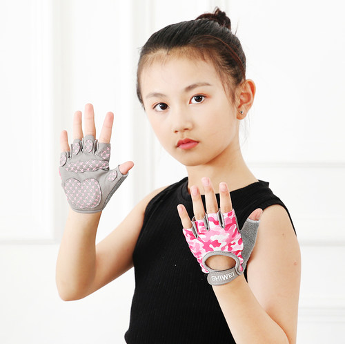 儿童手套薄款小孩春夏半指防滑单杠自行骑行平衡车运动健身男女童 - 图2